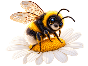 Bumblebee The Little Magistrate, a bumblebee resting on a daisy, Sean Licciardi